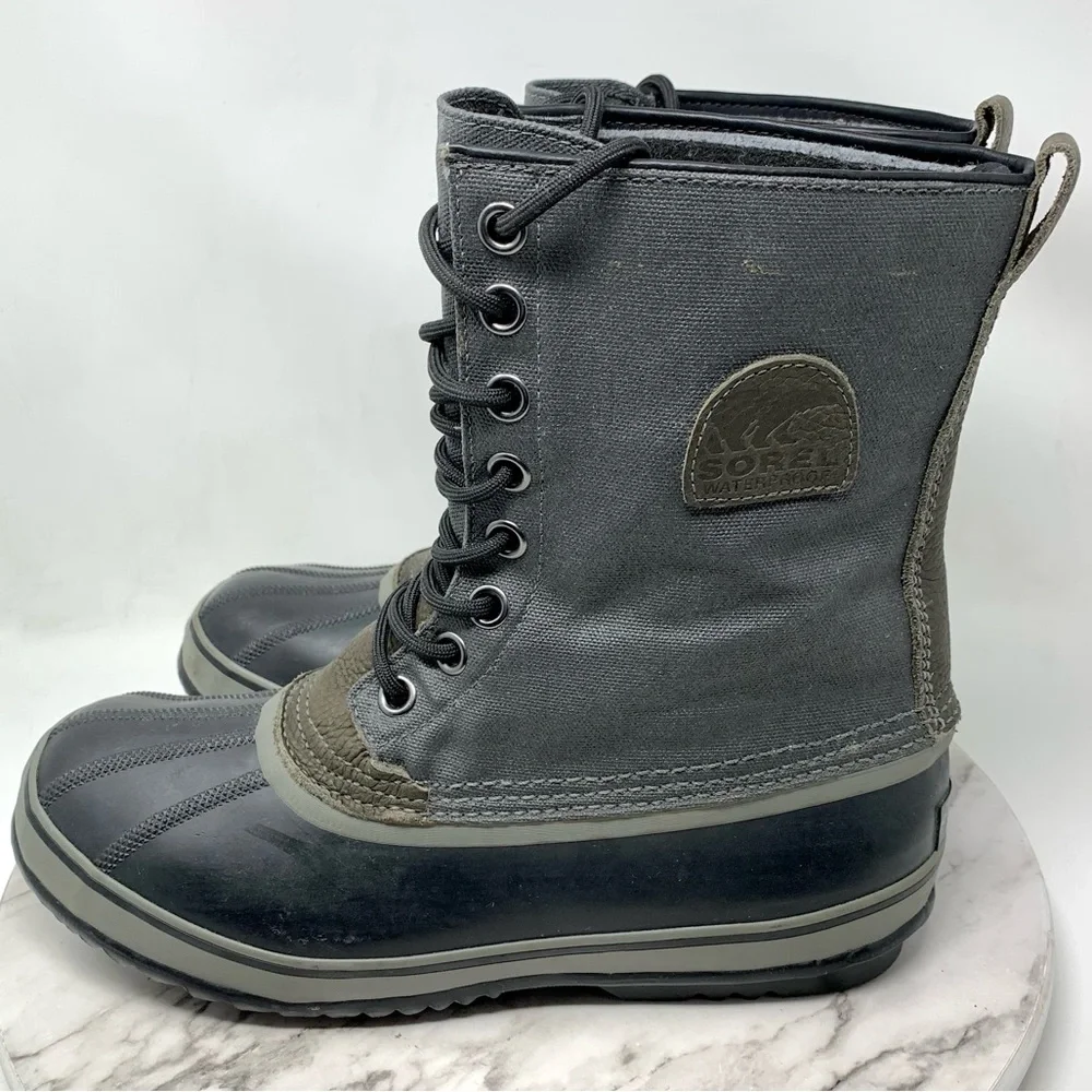 Sorel 1964 Premium CVS Gray Lace Up Waterproof Snow Boots 10/44 Mens Insulated